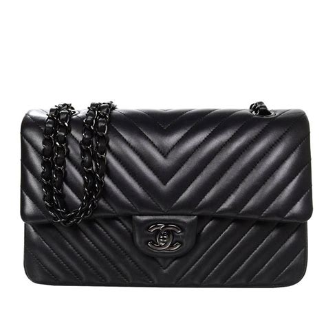 Chanel So Black Chevron Classic Rectangular Mini Flap Bag